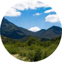 Landscape photo of the Santa Rita Mountain Range 